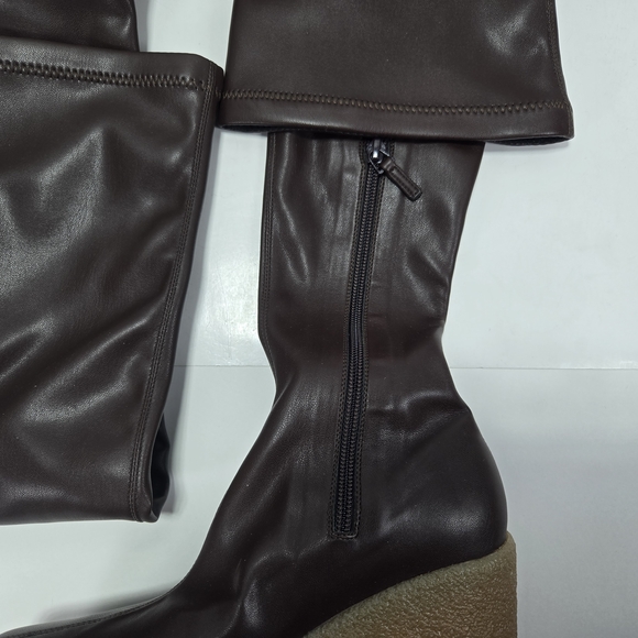 Stella McCartney Skyla Stretch Alter Mat Dark Brown Over-the-Knee Boots Size 7 - Picture 16 of 16